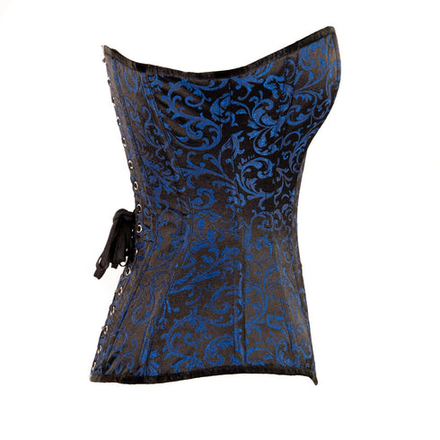 SiaLinda: Überbrust Korsett Pamela, royalblau schwarz Premiumkollektion - SiaLinda.com